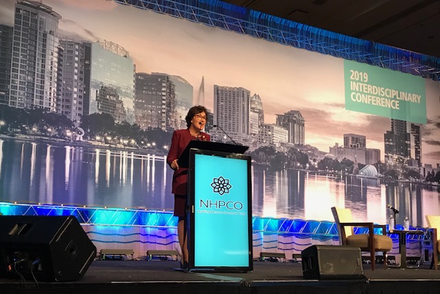 Senator Jacky Rosen addresses members of the National Hospice and Palliative Care Organization.