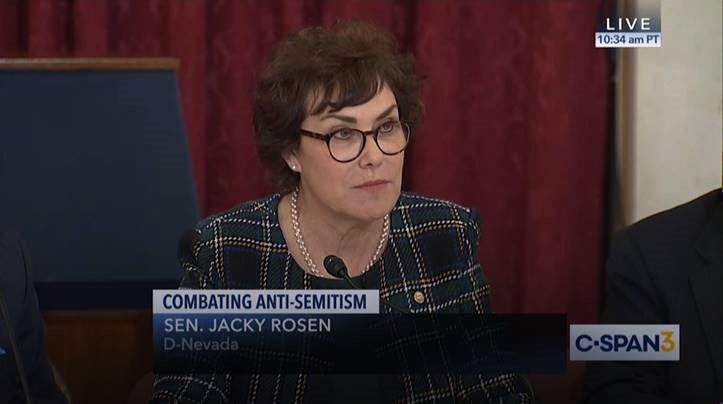 U.S. Senator Jacky Rosen, founder and co-chair of the Senate Bipartisan Task Force for Combating Anti-Semitism, addressed the U.S. Commission on International Religious Freedom (USCRIF) on the need for increased efforts to combat anti-Semitism and highlighted actions she has taken in Congress to confront hate.