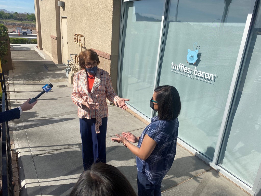 U.S. Senator Jacky Rosen (D-NV), a member of the Small Business and Entrepreneurship Committee, visited Truffles N Bacon Cafe, a Las Vegas restaurant that has been impacted by COVID-19.
