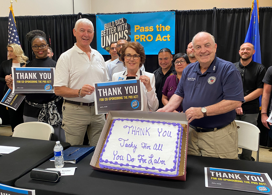 U.S. Senator Jacky Rosen (D-NV), a member of the Senate Committee on Health, Education, Labor and Pensions (HELP), met with members of the Nevada AFL-CIO to discuss critical issues facing Nevada’s labor community and her efforts to support Nevada workers through legislation like the PRO Act.