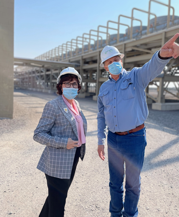 U.S. Senator Jacky Rosen (D-NV) toured the hybrid geothermal and solar energy plant operated by Enel Green Power just outside Fallon, Nevada, to learn about the innovative work this project is doing to help further renewable energy development in Nevada.