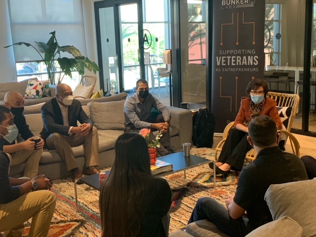 U.S. Senator Jacky Rosen (D-NV) met with veteran entrepreneurs to discuss how her bipartisan Veterans Jobs Opportunity Act would help veterans starting small businesses in underserved communities with startup costs.